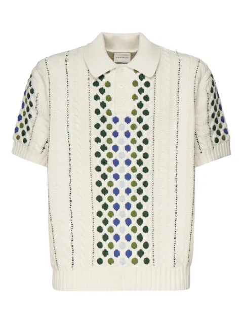 Drôle De Monsieur cable-knit polka-dot polo-neck sweater