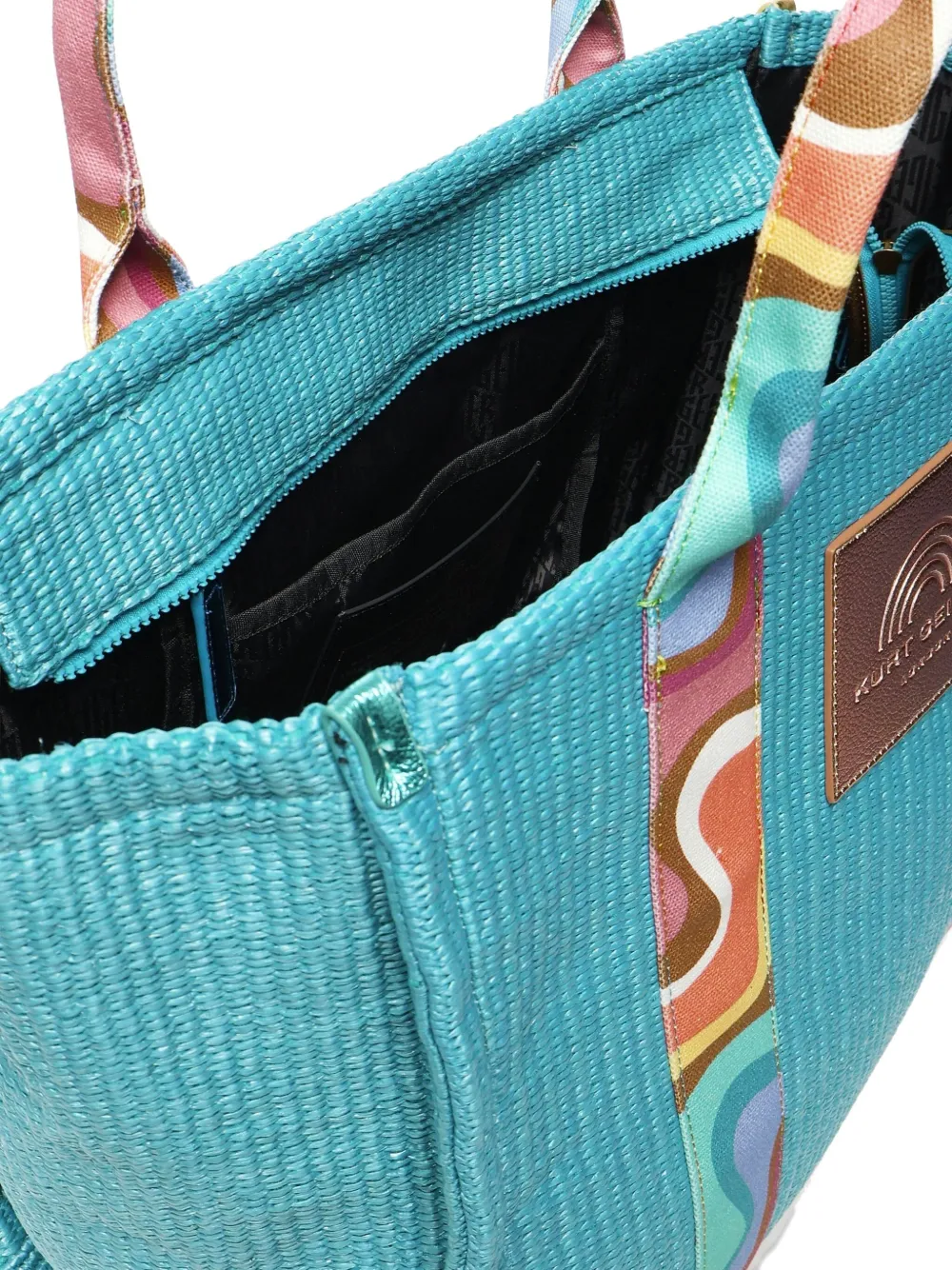 Kurt Geiger Embossed Logo Stripe Tote Bag In Blue