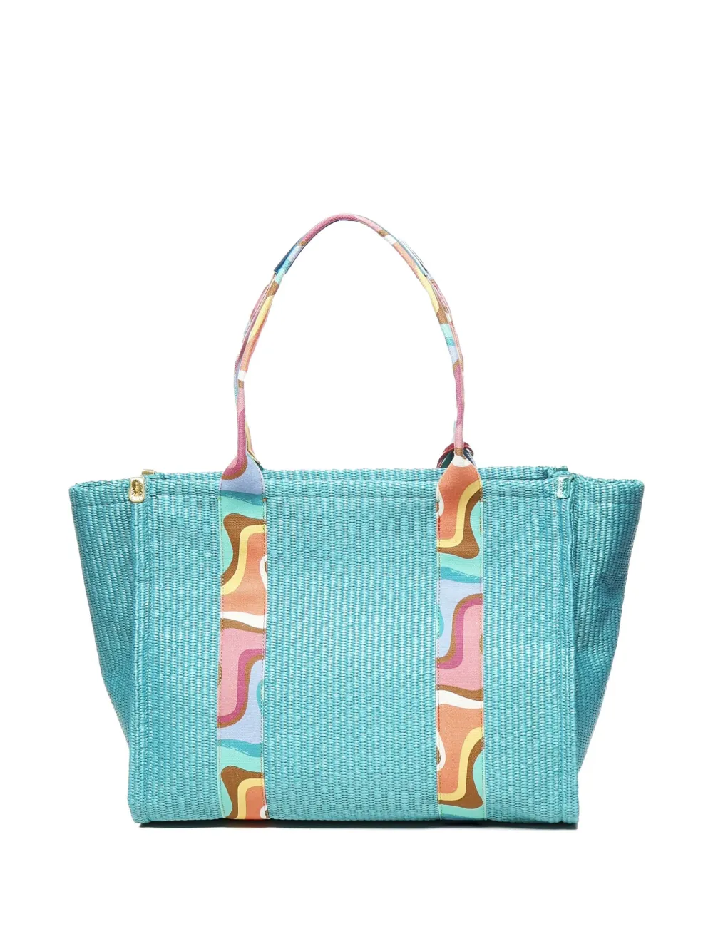 Kurt Geiger Embossed Logo Stripe Tote Bag In Blue