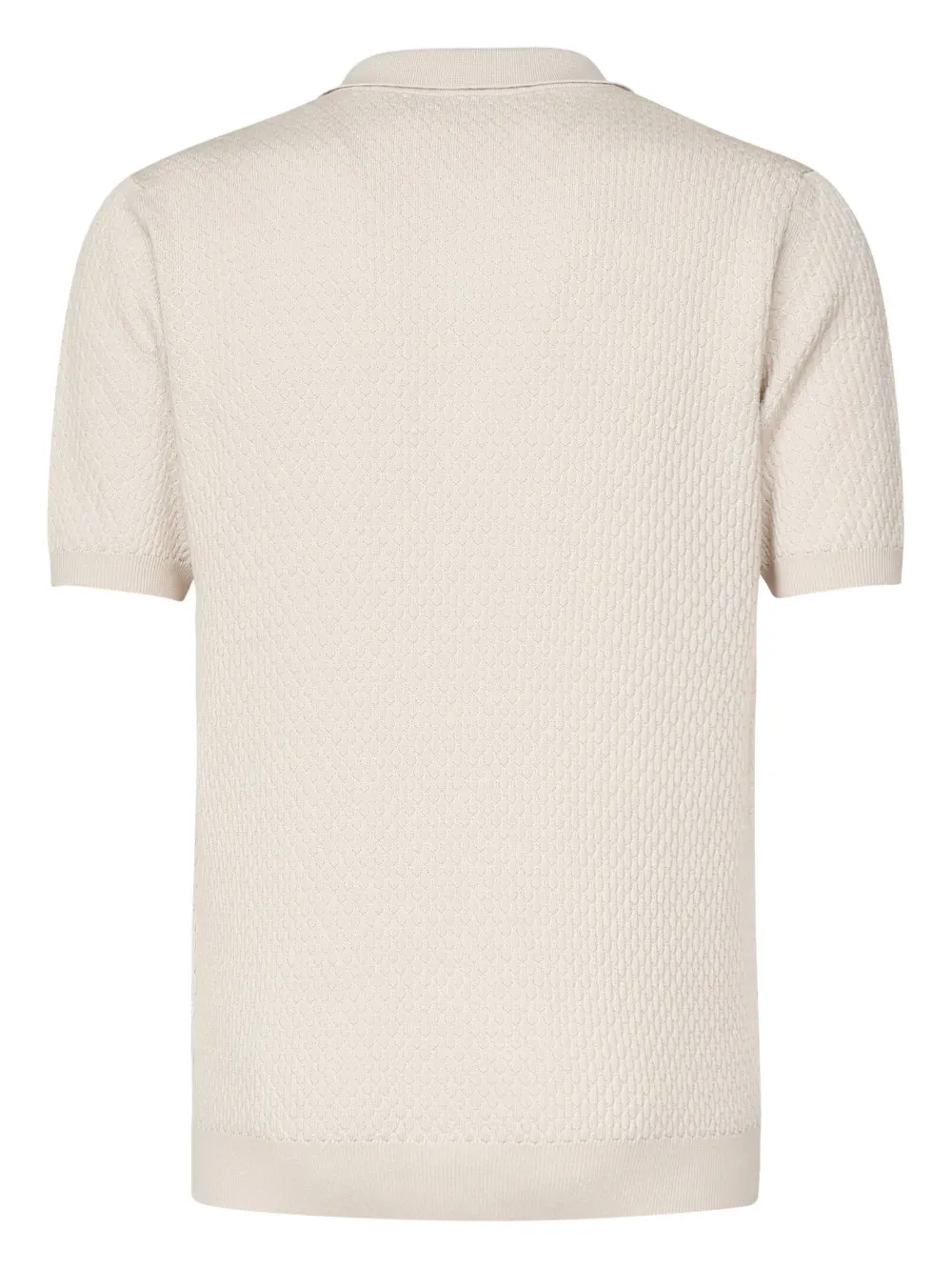 Eleventy textured zip-neck polo shirt Beige