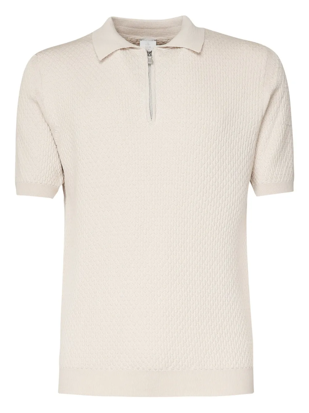 Eleventy Textured Zip-neck Polo Shirt