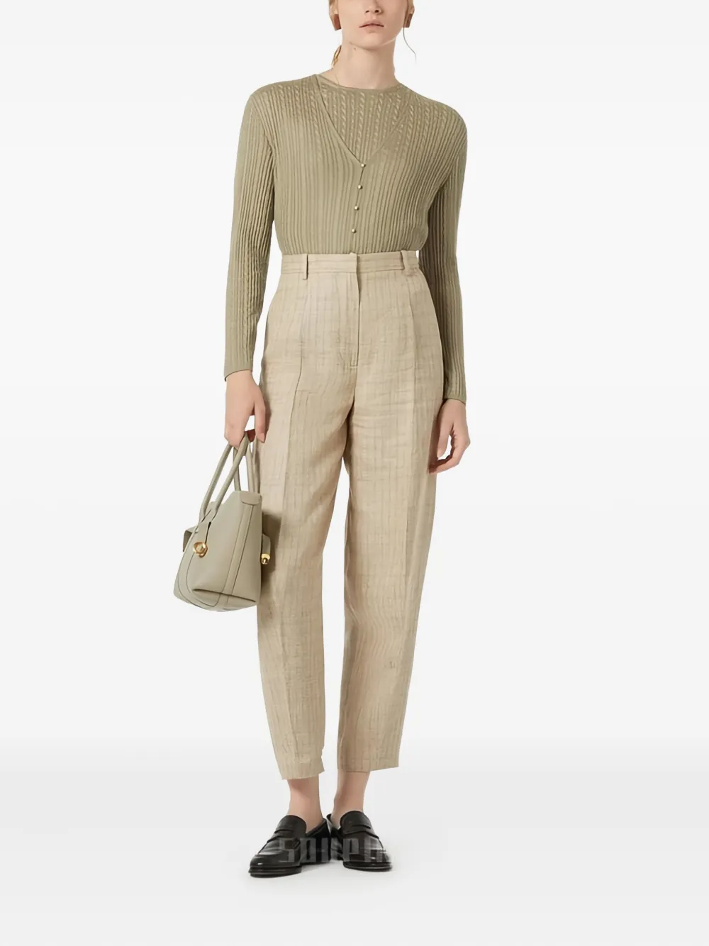 Loro Piana Rimella Cable-knit Top In Green