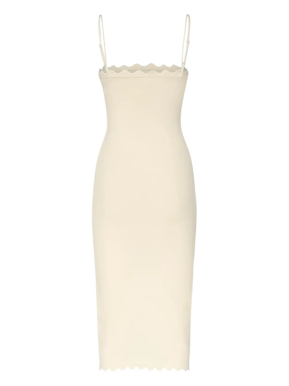 For Love And Lemons scalloped-hem slip dress Beige