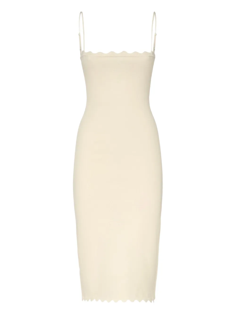 For Love And Lemons scalloped-hem slip dress Beige