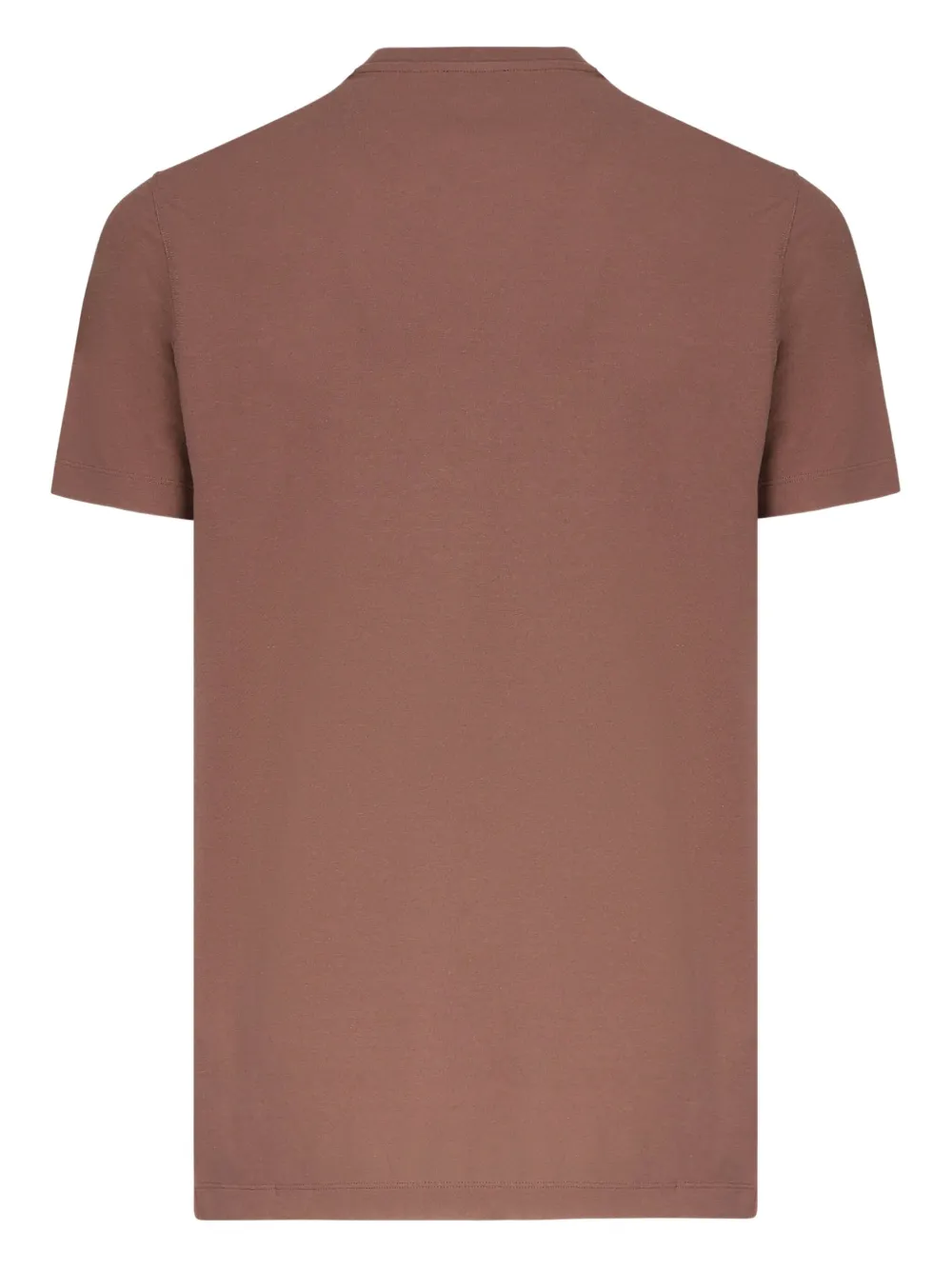 Zanone T-shirt met ronde hals en korte mouwen - Bruin