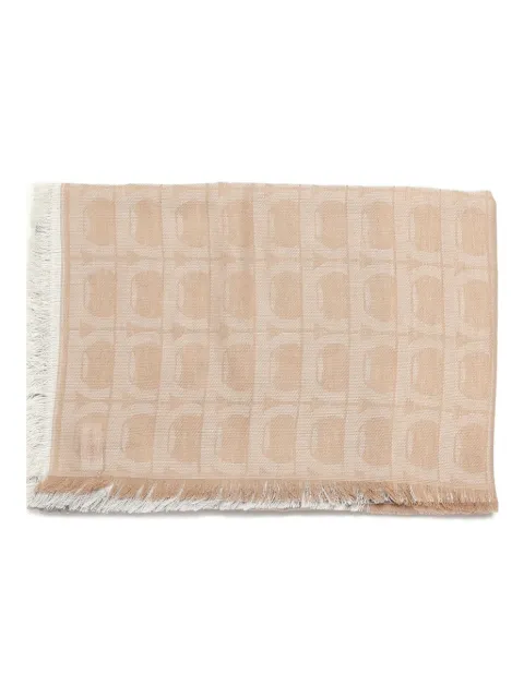 Ferragamo patterned fringed scarf
