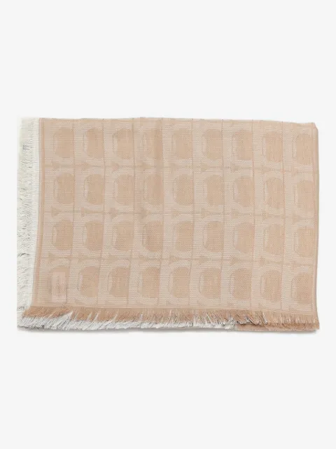 Ferragamo patterned fringed scarf