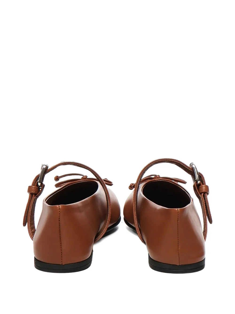 Miu Ballerina's met gespbandje en strik Bruin