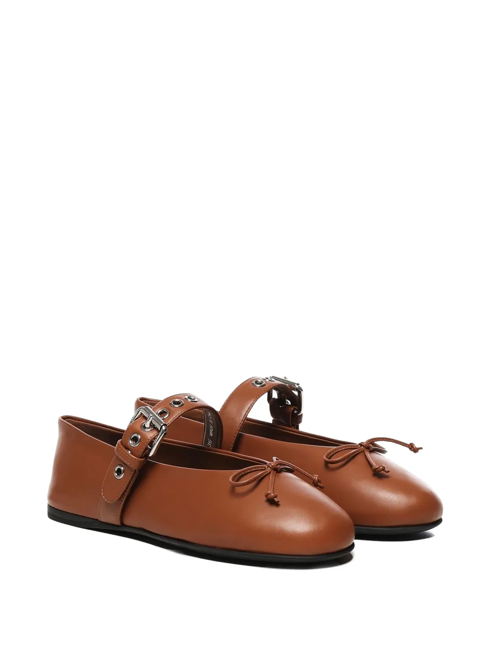 Miu Miu Ballerina's met gespbandje en strik - Bruin