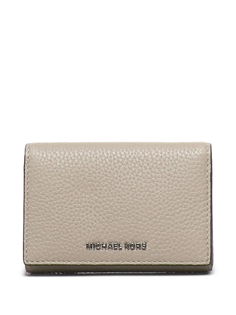 Michael Kors Hudson portemonnee van bewerkt leer met drukknoop Grijs