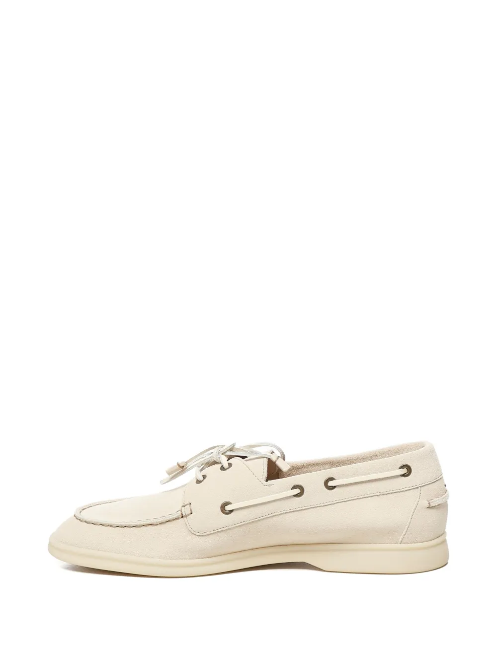 Loro Piana leather lace-up boat shoes Neutrals