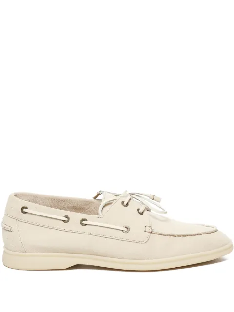 Loro Piana leather lace-up boat shoes