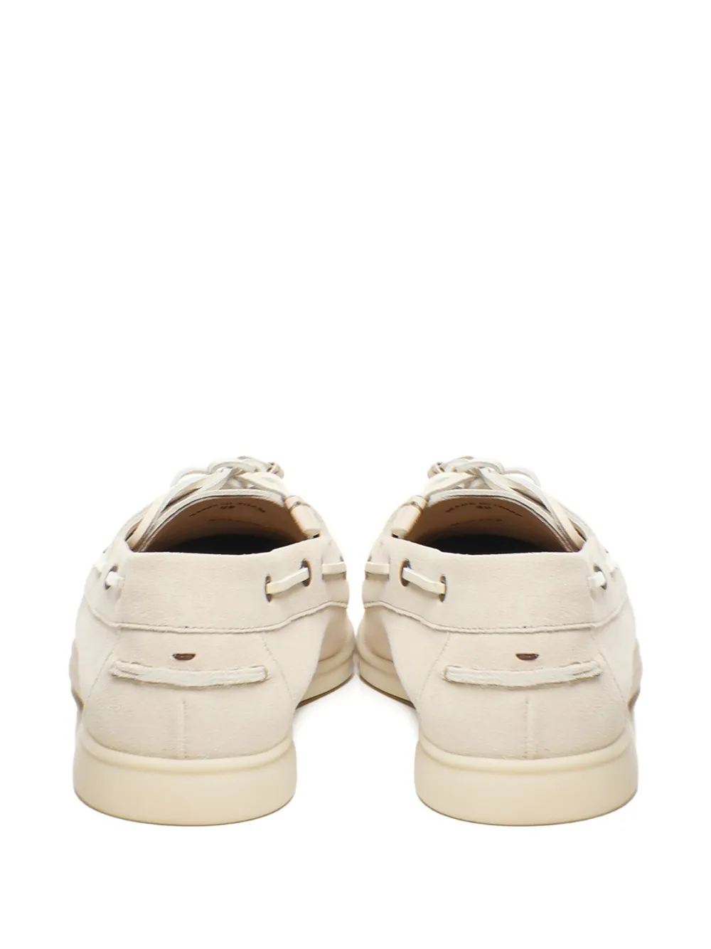 Loro Piana leather lace-up boat shoes Neutrals