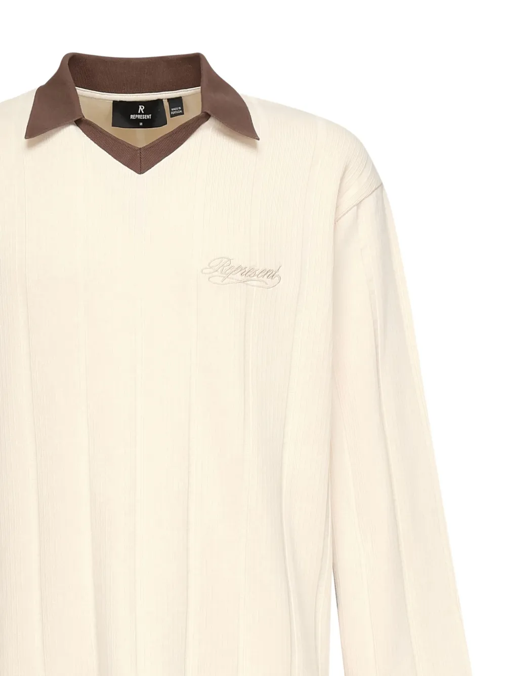 Represent Retro Football geribbelde sweater Beige