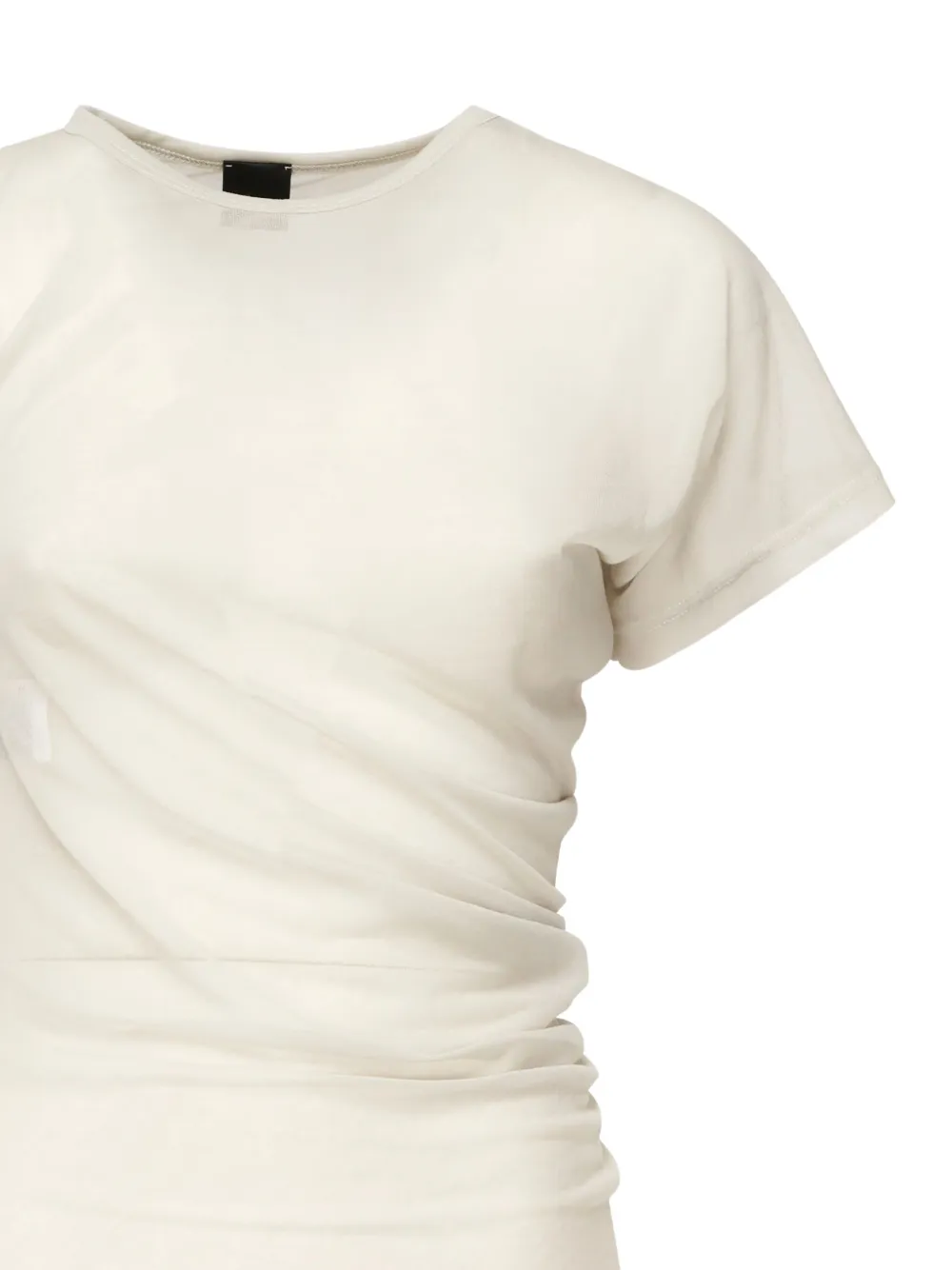 PINKO Gedrapeerde top met asymmetrische mouwen Beige
