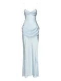 For Love And Lemons bow-detailed jacquard dress - Blue