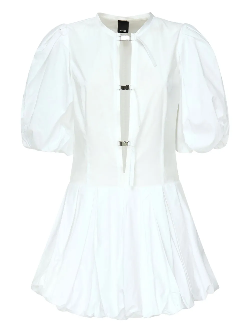 PINKO balloon-sleeve poplin dress Wit