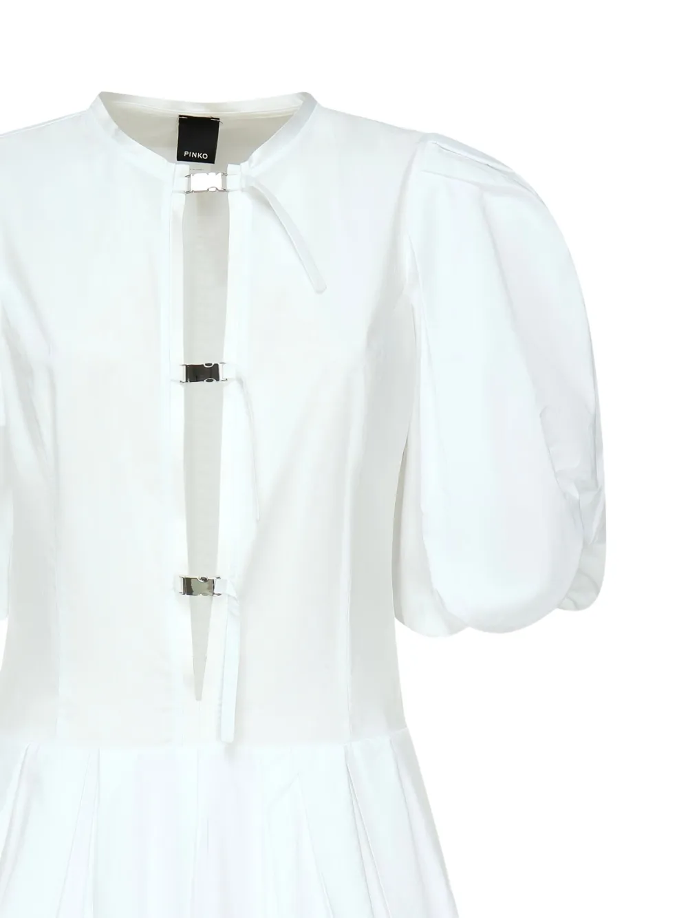 PINKO balloon-sleeve poplin dress Wit