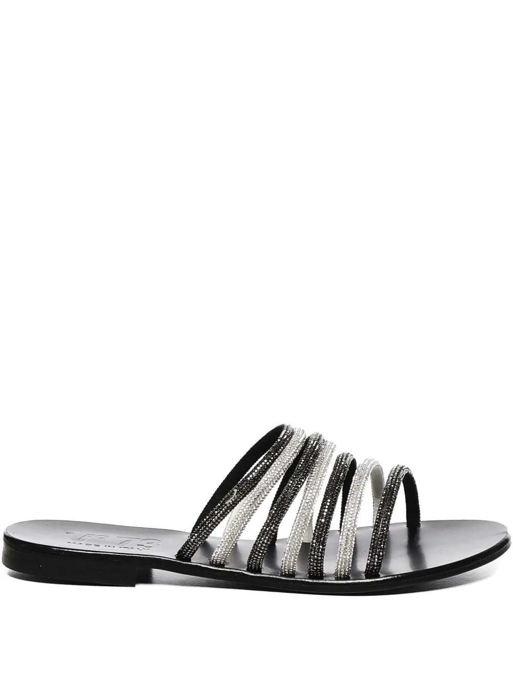 V73 Embellished Open-toe Flat Sandals