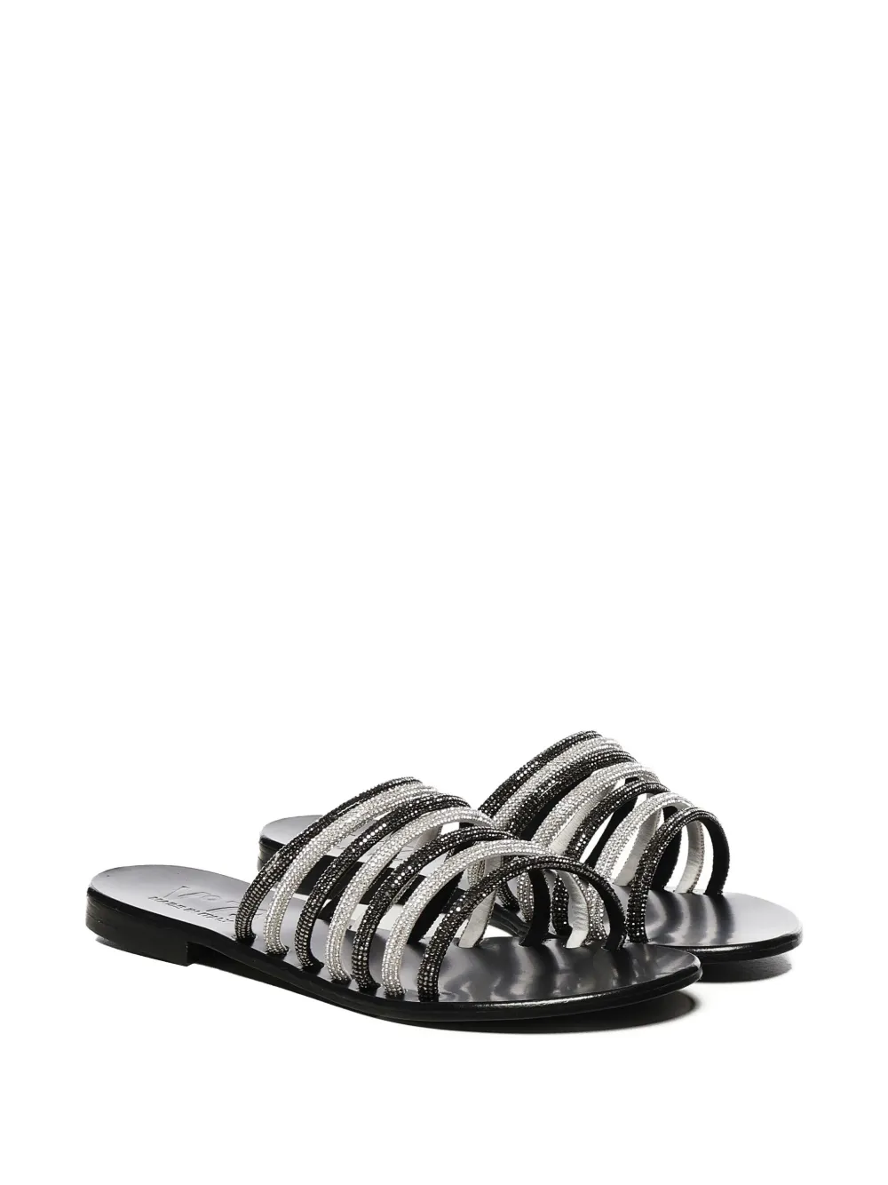 V73 Embellished Open-toe Flat Sandals