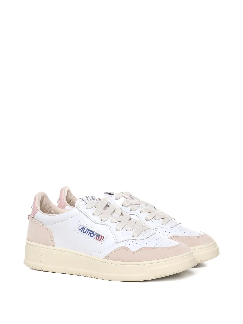 Autry Medalist suede-panel lace-up sneakers White