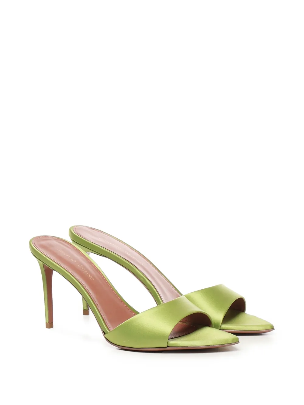 Giuliano Galiano 80mm satin open-toe sandals Green
