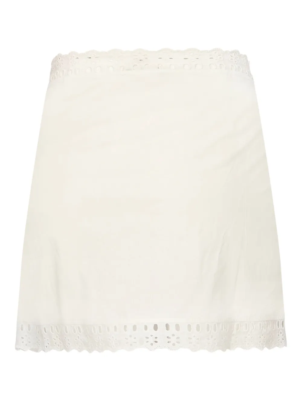 For Love And Lemons heart-embroidered lace-trimmed skirt | White | Image 1
