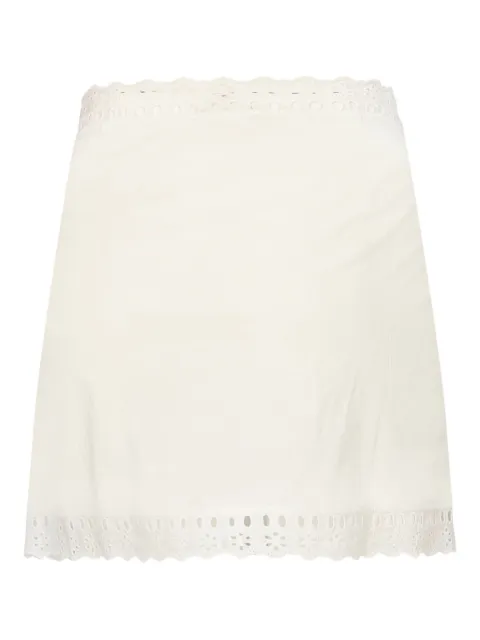 For Love And Lemons heart-embroidered lace-trimmed skirt