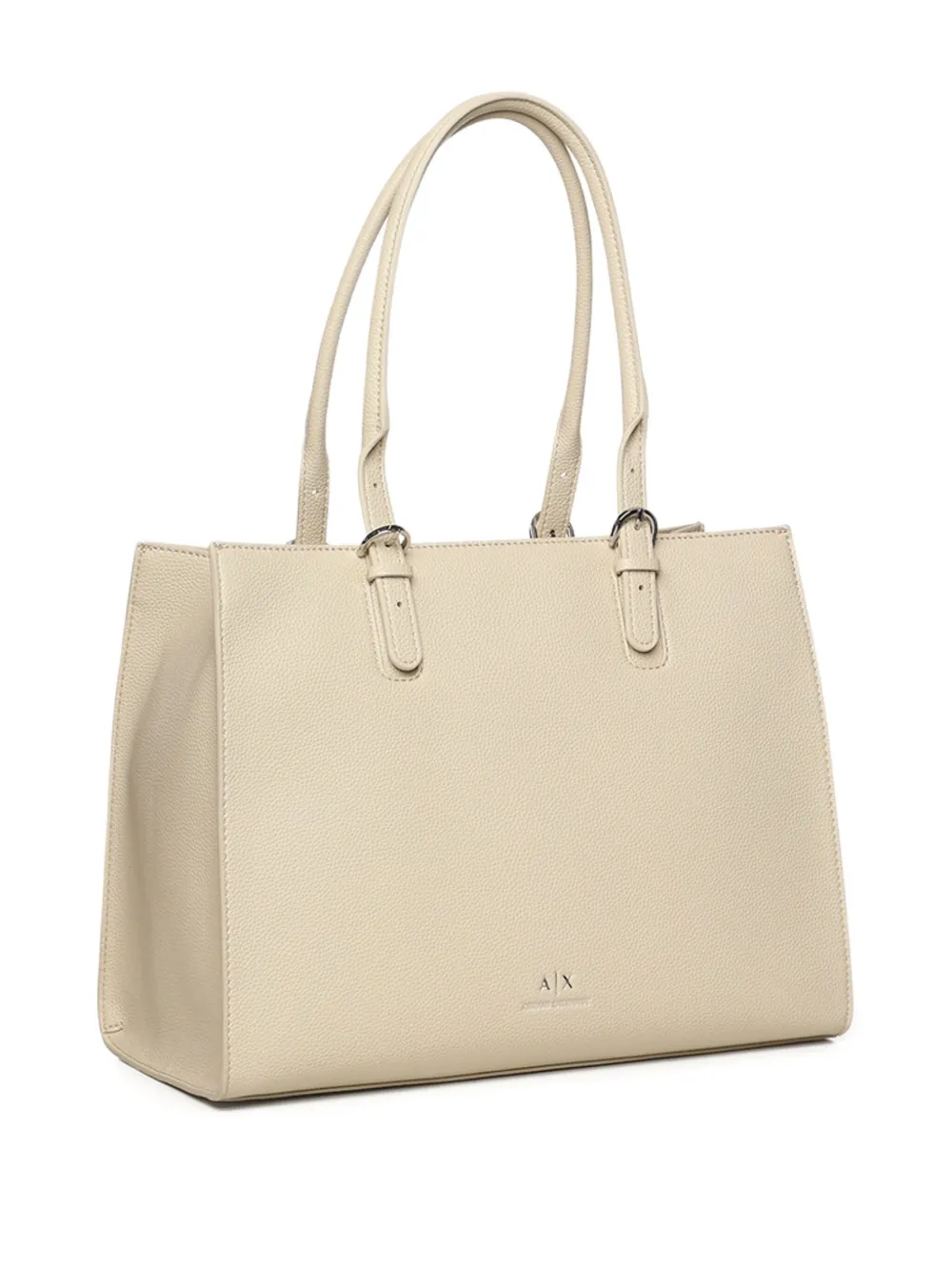 Armani Exchange buckle-detail top-handle bag Beige