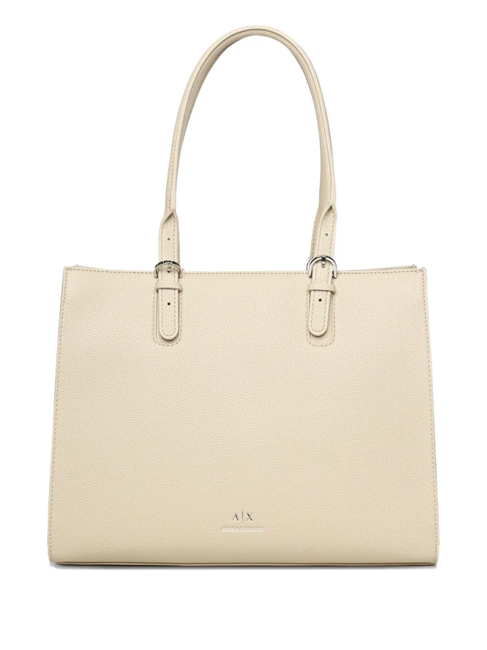 Armani Exchange buckle-detail top-handle bag Beige