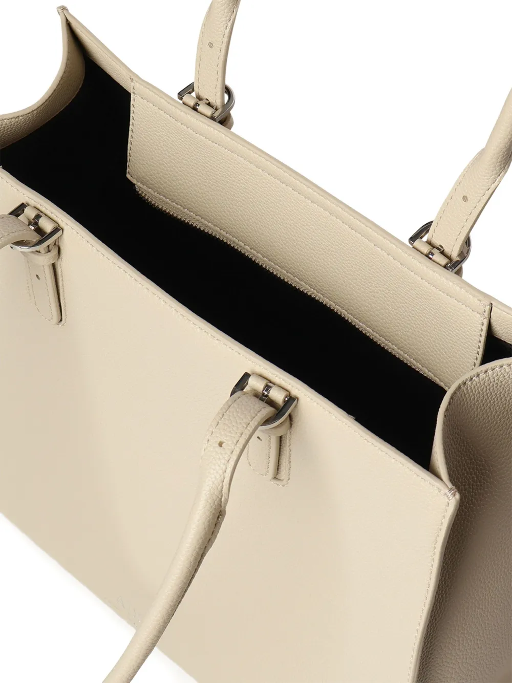 Armani Exchange buckle-detail top-handle bag Beige