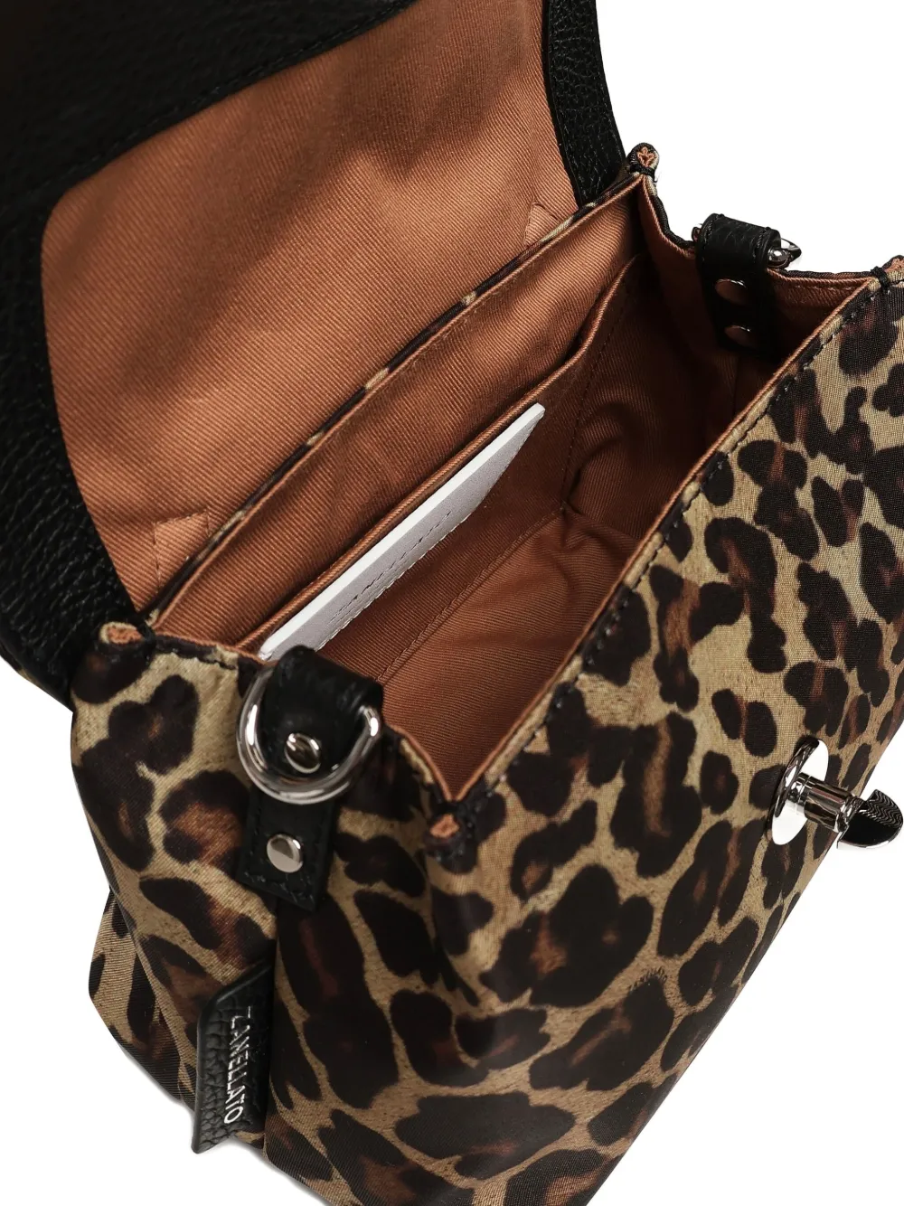 Zanellato Postina leopard-print shoulder bag Bruin
