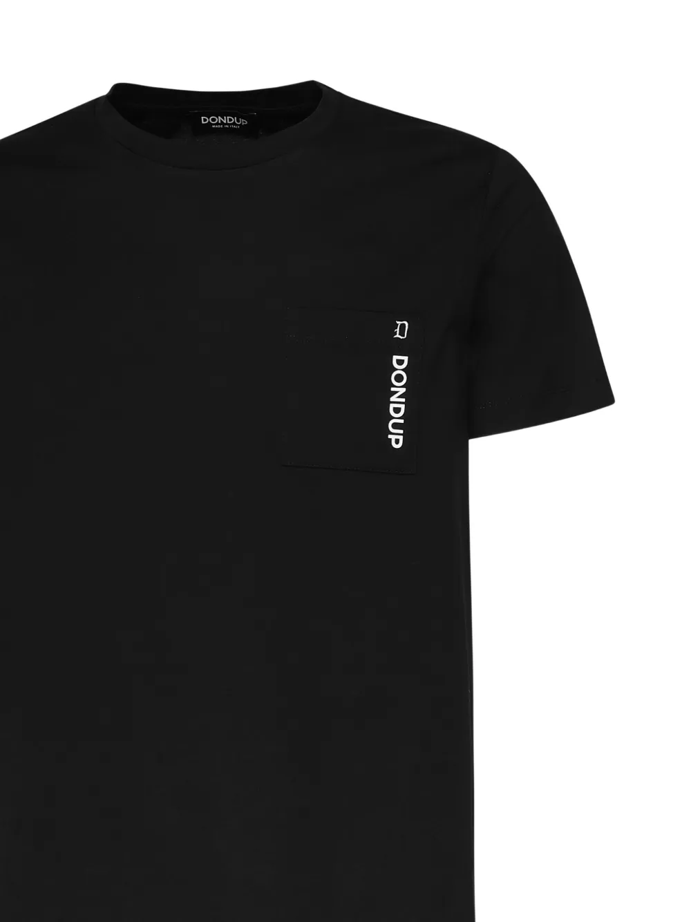 DONDUP T-shirt met borstzak en ronde hals Zwart