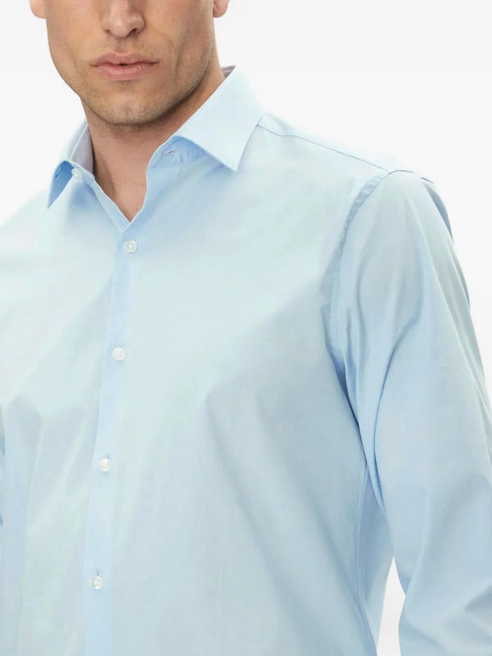 Calvin Klein Long-sleeve Button-down Shirt In Blue