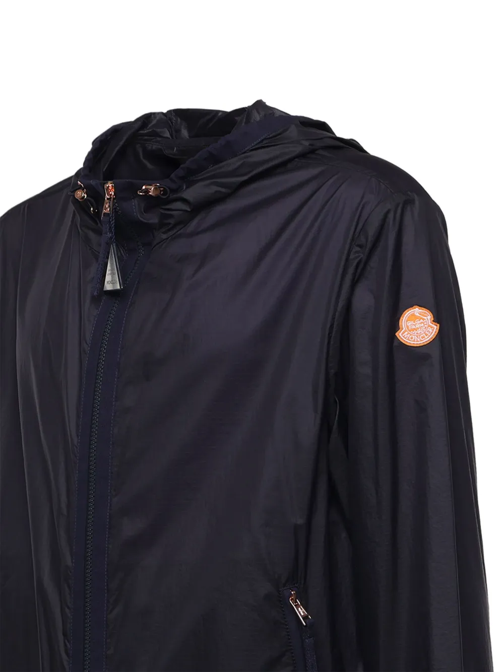 Moncler Jack met logopatch en ritssluiting Blauw