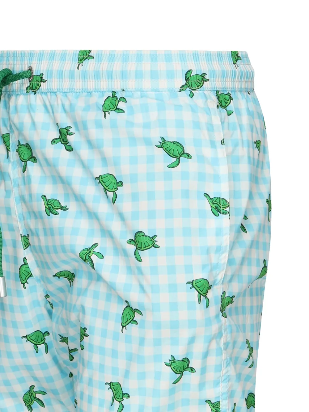 MC2 Saint Barth Zwembroek met schildpadprint en gingham ruit Blauw