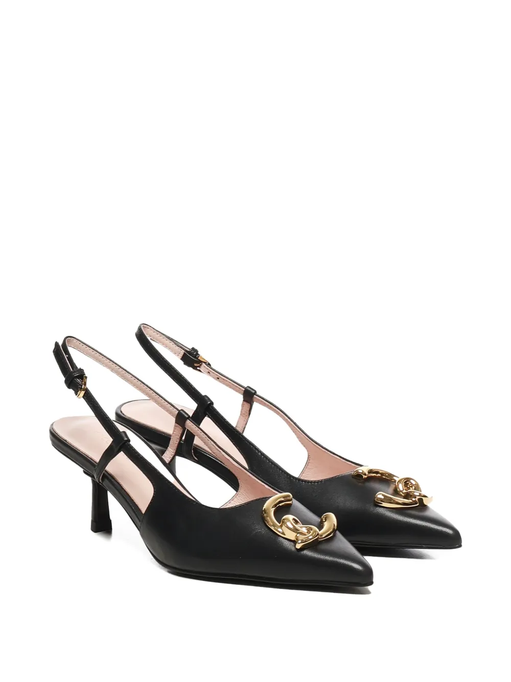Coccinelle 65mm C-Me logo sling back heeled pumps Black