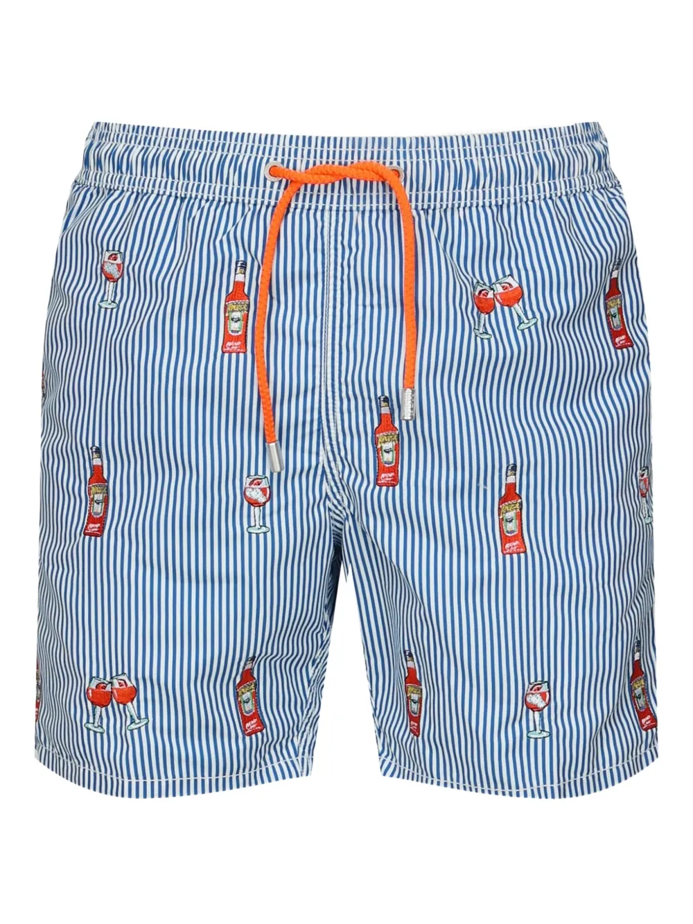 MC2 Saint Barth striped bottle-print swim shorts Blauw
