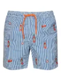 MC2 Saint Barth striped bottle-print swim shorts - Blue