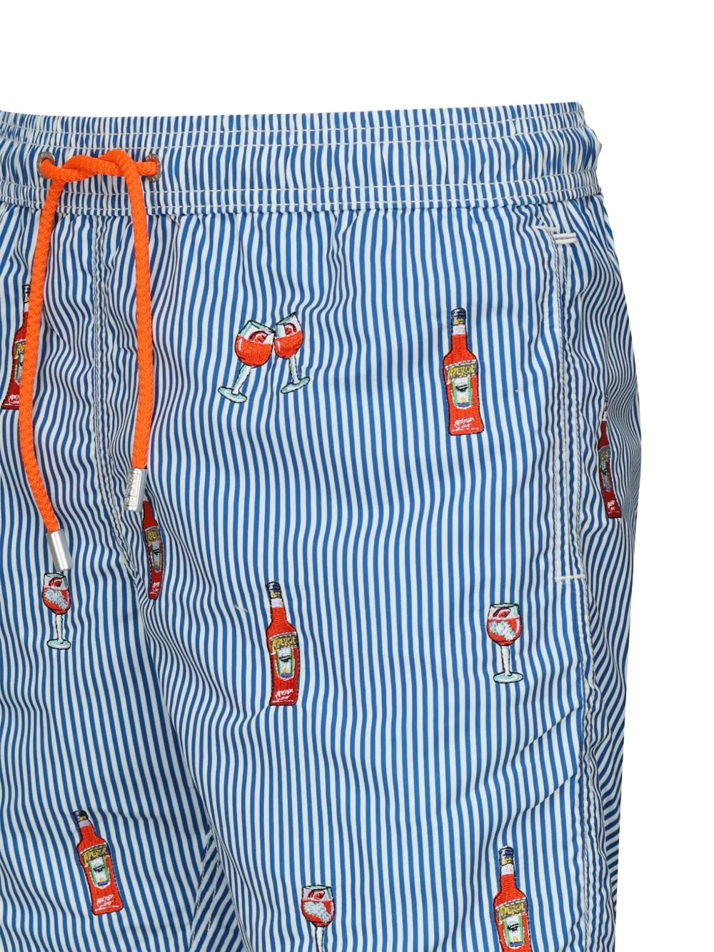 MC2 Saint Barth striped bottle-print swim shorts Blauw