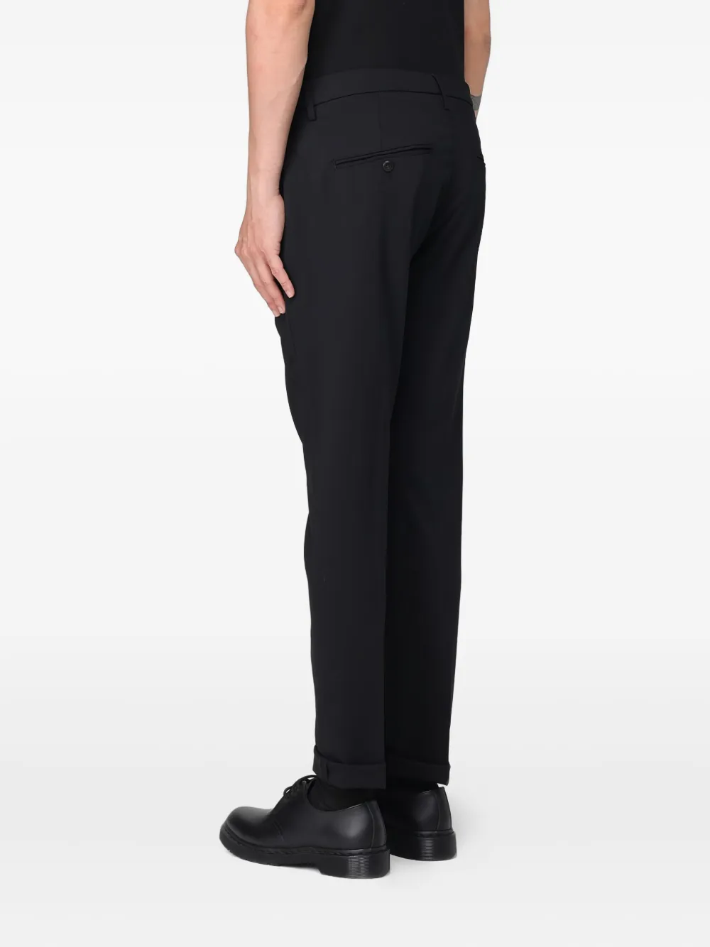 DONDUP cuffed-hem trousers - Zwart