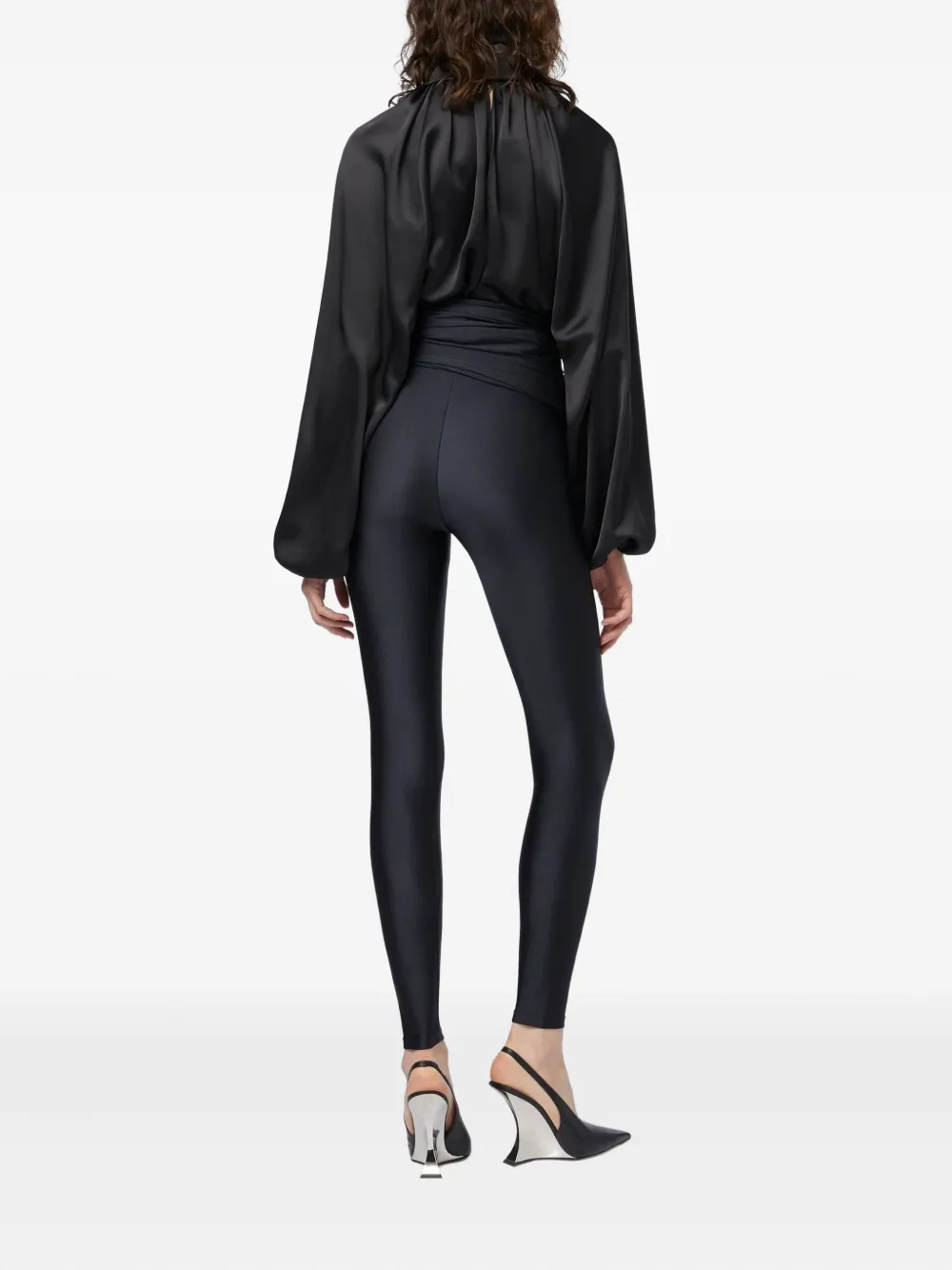 The Andamane Draped-effect High-waisted Leggings In Black