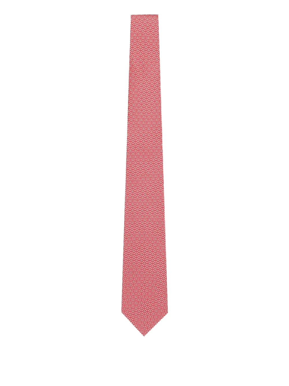 Ferragamo geometric-pattern silk tie Roze