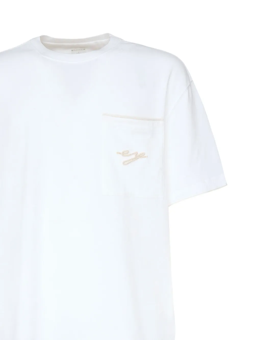 Eleventy T-shirt met geborduurde zak Wit
