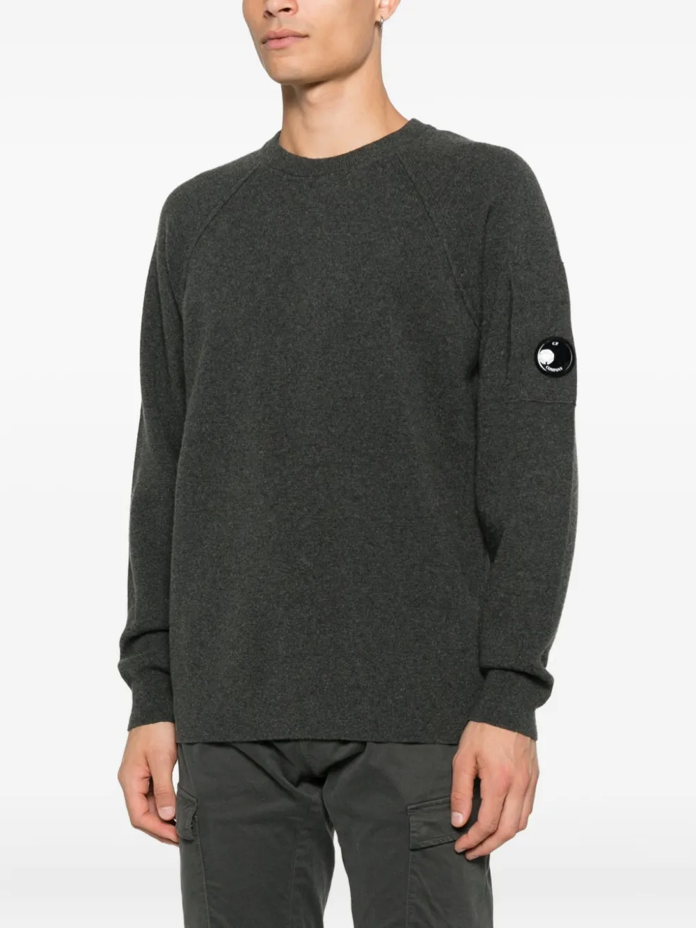 C.P. Company raglan-sleeve lens-detail sweater Groen