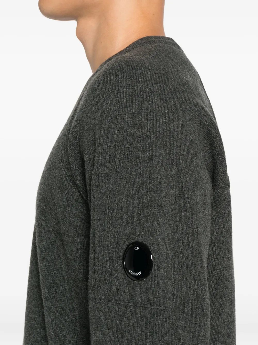 C.P. Company raglan-sleeve lens-detail sweater Groen