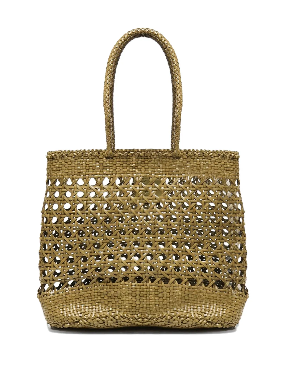 DRAGON DIFFUSION Nantucket woven leather tote bag - Groen