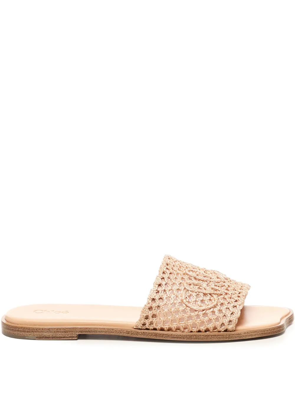 Chloé Soleil embroidered woven sandals Beige