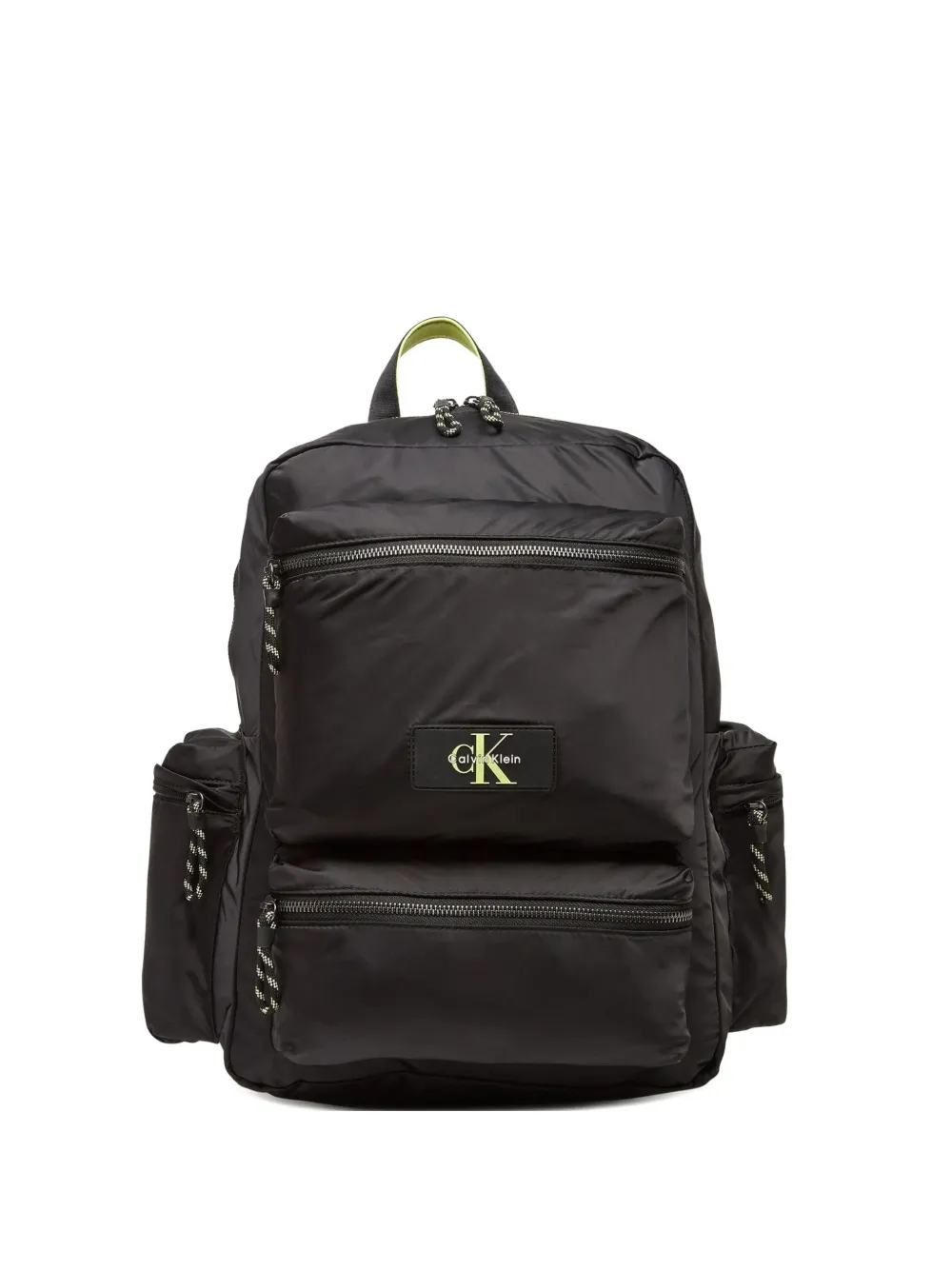 Calvin Klein Logo-plaque Multi-pocket Backpack In Black