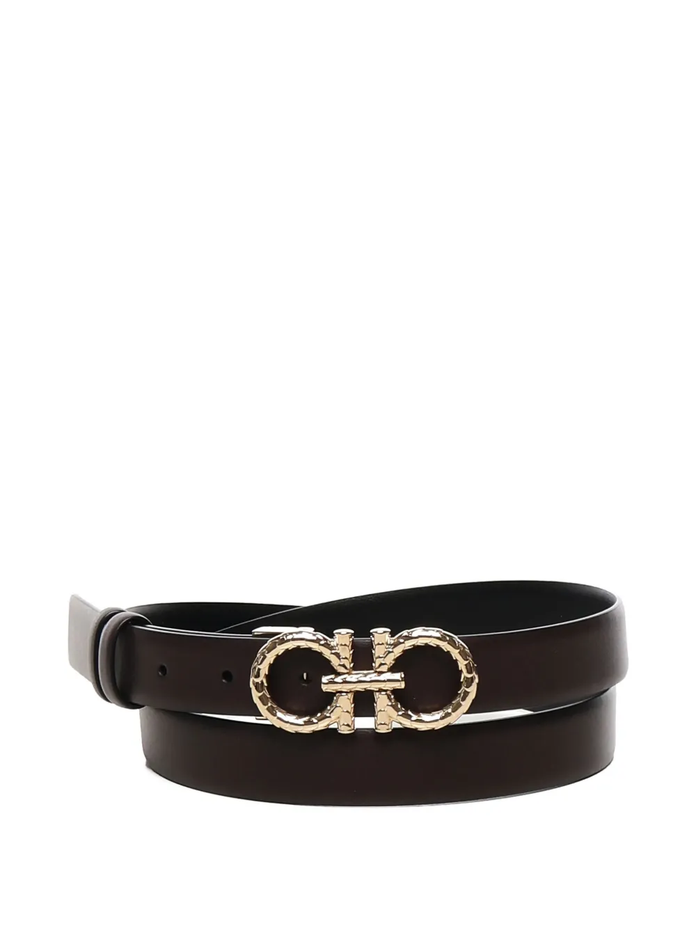 Ferragamo Leren riem met gancini-gesp Rood